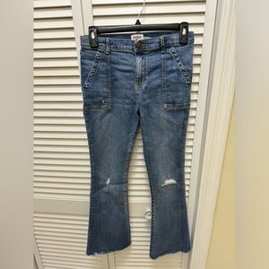 Girls size 14 distressed flare jeans